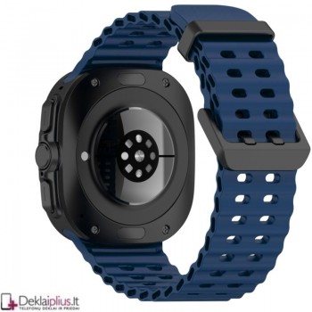 Guminė apyrankė laikrodžiui - mėlynos spalvos (Samsung Galaxy Ultra/Ultra 2 (47 mm)